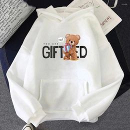 Women's Hoodies Beautiful Teddy Bear You Are Gifted Printed Hoodie Women Men Sweatshirt Cotton Thick Winter Sportswears Funny Comfort