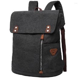 Backpack M357 Fashion Leather Canvas Men School Bag Military Women Rucksack Male Knapsack Bagpack Mochila