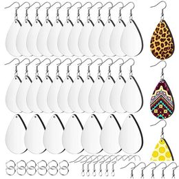 Keychains Lanyards Sublimation Blank Earrings Unfinished Teardrop Heat Transfer Printing Pendant For Jewellery Diy Making Drop Delivery Dh26Y