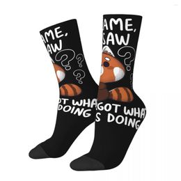 Men's Socks Funny Crazy Sock For Men Forgetful Hip Hop Harajuku Red Panda Ailurus Fulgens Happy Seamless Pattern Printed Boys Crew Gift