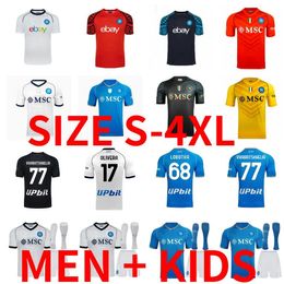 23 24 NAPOLI maglie da calcio Maglia Napoli 2023 2024 ZIELINSKI ANGUISSA portiere KVARATSKHELIA KIDS CALCIO CAMICIA OSIMHEN LOZANO SSC Napoli Maillots de foot