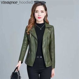 Men's Fur Faux Fur YTNMYOP Women Leather Jackets Plus Sizes 5XL Army Green Faux Coat Female Clothing Casual Outerwear 211215 L230913