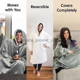 Womens Sleep Lounge Others Apparel Lazy pullover microfiber blanket with sleeves super soft warm pockets outdoor cold and warm Pyjamas winter TV blankL2309