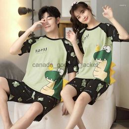 Women's Sleep Lounge Women's Sleepwear 5XL Summer Couple Pajamas Sets Women Pijama Cotton Korean Cartoon Men Cute Crocodile Lovers Night-Clothes NightwearL230913