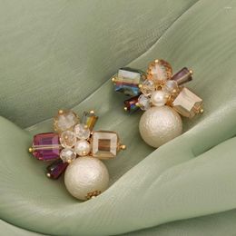 Dangle Earrings Baroque Elegant Frosted Pearl French Fashion All-match High-end Light Luxury Colorful