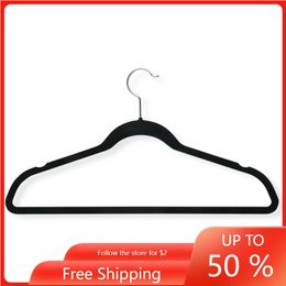 Hangers Racks Flocked Velvet Suit Hanger Clothes Horse Tenderos to Hang for 50 Pack Black 230912