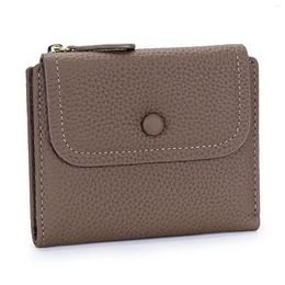 Wallets Simple Slim Luxury Genuine Leather Trifold Coin Purse Multi Holder Portable Travel Zipper Clutch Bag