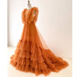 Backless Tulle Maternity for Photo Shoot/ Pregnant Women Skirt Gown/Baby Shower Dresses/Photography Dress with Open Slit