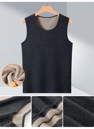 Men's Cotton Winter Warm Thermal Underwear Sleeveless Vest Fleece Lined Base Layer Tank Top Wholesale