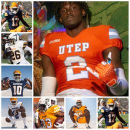 Jalen Rudolph Jersey Aluma Nkele Tyler Williams Custom 2023 UTEP Football Jersey 10 Tyrice Knight 88 Luke Seib Dresden McIver-Brown UTEP Miners Jerseys