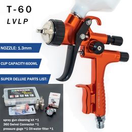 Spray Guns High-end LVLP Spray Gun T60 Painting Gun 1.3mm Nozzle Paint Gun Water Based Professional Air Spray Gun Airbrush For Car 230912