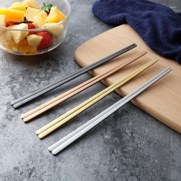 Chopsticks 304 Stainless Steel Chinese Korea Japan Rice Noodle Sushi Kitchen Supplies Household Tableware