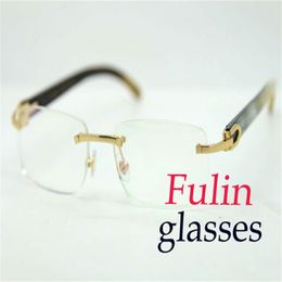 Fashion Eyeglasses frames White Mix Black Buffalo Horn Temple Eyeglasses For Men T8100907 driving glasses C Decoration Size54-18-227J