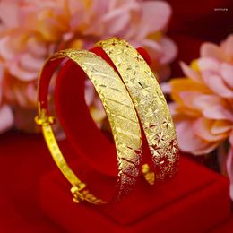 Bangle Classic Gold Colour Bracelet For Women Engagement Jewellery Slidable Blessing Star Meteor Shower Bride Wedding Birthday Gift