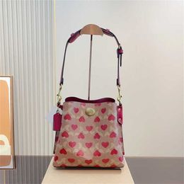 Heart Print Designer Bag Leather Shoulder Bags Ladies Letter Women Purse Handbags Fashion Trend Wallet