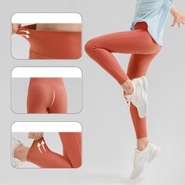 Yoga Lu-14 Girls Leggings Kids Thin Tights Sweatpants Soft Elastic Sports Tight Pants Children Dancing Skinny Pants 119