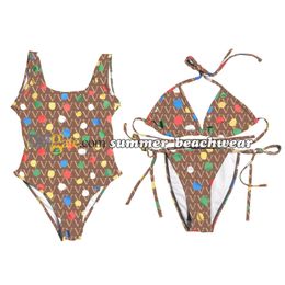 Polka Dot Bikini Set Women Two Piece Swimsuit Letters Print Bathing Suit Sexy Halter Swim Wear