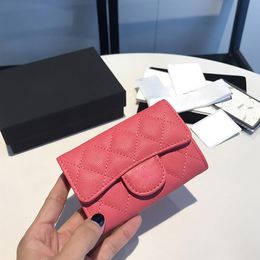 Original Quality Luxury Leather Card Holder Coin Purse Ladies Fashion Caviar Leather Bag Making Ringer243o