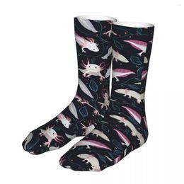 Men's Socks Men Cycling Cute Axolotl Cotton Compression Salamander Animal Woman