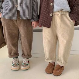 9990C Korean Boys Corduroy Pants Spring Kids Girl Casual Pants Long Pants for Children Baby Boy Pants