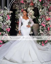 Luxury Wedding Dresses Marriage Bridal Gowns For Bride Appliques Lace Mermaid Garden Wedding Dress Spring Vestido De Novia