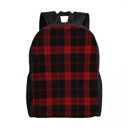 Backpack Black And Red Tartan Plaid Scottish Pattern 15inch Laptop Casual School Travel