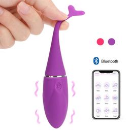 Massage Items Bluetooth APP Control Anal Plug Sex Toys For Women Vaginal Massager Clitoris Stimulator Sexy Dolphin 10 Modes Vibrat279y