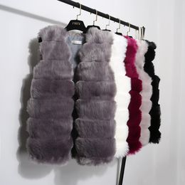 Women's Fur Faux Fur Autumn/Winter Fur Vest Mid length Slim Fit Women's Wear Tank Top Women's Coat 230912