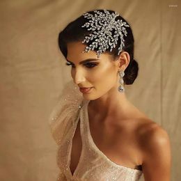 Hair Clips Rhinestone Bridal Headpiece Silver Color Headband Luxury Wedding Head Piece Headwear Women Accessories Princess Headdress