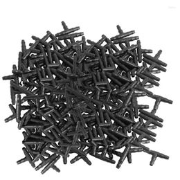 Watering Equipments Drip Irrigation Barbed Connectors Universal Tee Fittings 300Pcs Fits 1/4 Inch Tubing (4/7Mm Pipe)