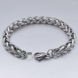 Link Bracelets Handmade Thick Silver Bracelet For Men Stainless Steel Men's Rope Chain Mens