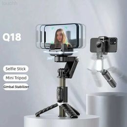 Selfie Monopods Desktop Gimbal Stabilizer Wireless Remote Control Tripod Selfie Stick Face Tracking Phone Holder Selfie Stick Tripod Fill Light L230913