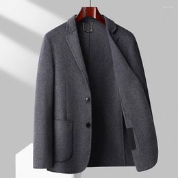 Men's Suits Fashion Woollen Cashmere Coat Business Formal Wear Luffian Handsome Youth 2023 Korean Version Of The Regular