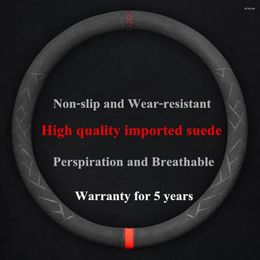 Steering Wheel Covers 38cm Suede Cowhide Leather Car Cover For E90 F01 F06 F10 F15 F16 F20 F21 F25 F26 F30 F32 F82 G01 G02 G20 G30