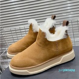 Designer -Winter men's and women's plush Malibu Ankle snow boots thick soles fashionable and warm