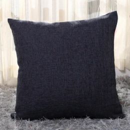 All-match Cotton Linen Pillow Covers Solid Burlap Pillow Case Classical Linen Square Cushion Cover Sofa Decorative Pillows Cases