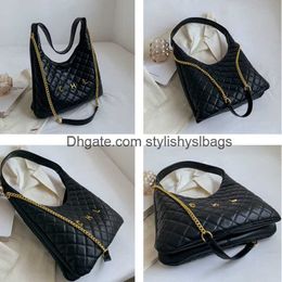 Shoulder Bags Luxury PU Leather Chain Shoulder Crossbody Tote Bags for Women Vintage Women's Designer Big Handbag Trend Female Armpit Bag48