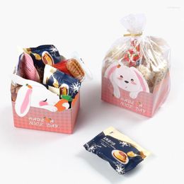 Gift Wrap Panda Square Folding Biscuit Packaging Carton Candy Chocolate Donut Containers For Party Kitchen Accessories