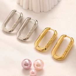 Charm Gold/Sier 도금 브랜드 디자이너 편지 귀걸이 고전적 기하학적 여성 귀 스터드 이어링 웨딩 파티 Jewerlry 선물 Y240429