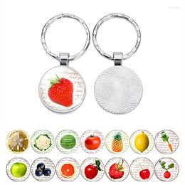 Keychains 1 Pc Key Ring Pendant Strawberry Pineapple Apple Watermelon Carrot Cute Fruit Vegetable Pattern Keychain For Women Girls