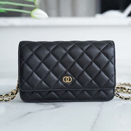 Calidad de espejo CC WOC para mujer para hombre sobre bolsas de embrague acolchado lujo cruz cuerpo bolsas de hombro totalizadores bolso dama diseñador clásico cadena gimnasio honda caviar carteras bolsa