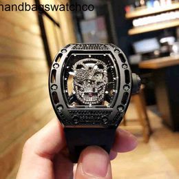 RicharMilles Watch Mechanical Movement Watch Rubber Strap Ceramic Dial Waterproof quality Rm052 Multifunctional Machine Steel