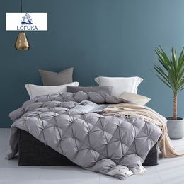 Bedding sets Lofuka Deep Sleep 100% White Goose Down Gray Comforter Filler 3D Bread Duvet Quilt Winter All Season Blankets Silk Floss Shell 230912