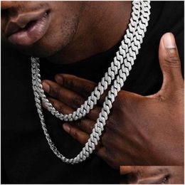 Chains Cuban Link Chain For Men Iced Out Sier Gold Rapper Necklaces Fl Miami Necklace Bling Diamond Hip Hop Jewellery Choker Drop Deli Otpai