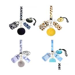 Various Defence Products Keychain Sets Pompom Keychains Hand Sanitizer Bottle Holder Wristbands Alarms For Women Self Drop Delivery