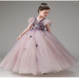 Girl Dresses Flower Princess Puffy Wedding Catwalk Costume Birthday Skirt Piano Performance Children's Evening First Communion