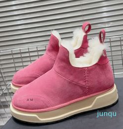 Winter men's and women's new plush Malibu Ankle snow boots thick soles fashionable and warm