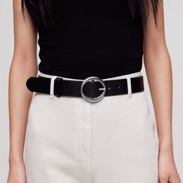 Women Faux Leather Belt Jeans Belts for Women Dresses with Classic Round Buckle XIN-Shipping