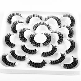 Hand Made Reusable D Curly False Eyelashes Extensions Crisscross Multilayer Thick Curled Fake Lashes Fluffy Wispy Full Strip Eyelash DHL