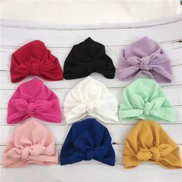 Berets Boutique Baby Knotted Ear Hat Girls Elastic Beanies Children Knot Turban Headwear